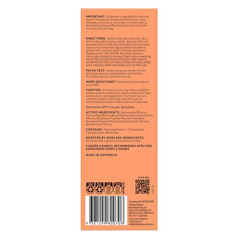 Cancer Council SPF50+ Radiance Boost Moisturiser 50ml