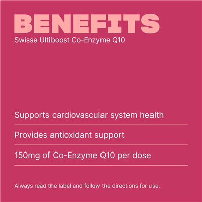 Swisse Ultiboost CoQ10 150mg - Heart & Energy Support, 180 Capsules