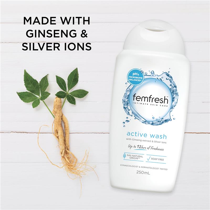 Femfresh Intimate Wash with Ginseng & Silver Ions, 250ml