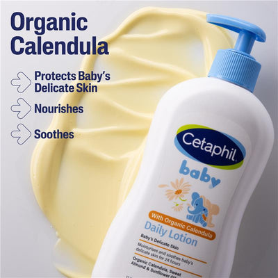 Cetaphil Baby Calendula Daily Lotion 400ml - 24-Hour Moisture