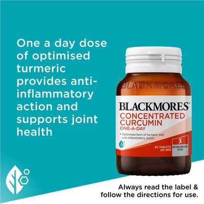 Blackmores Concentrated Curcumin One A Day 60 Tablets - Natural Anti-Inflammatory Support