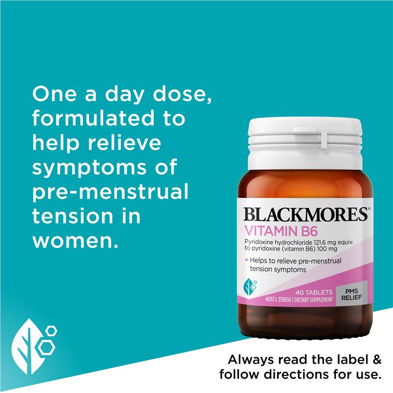 Blackmores Vitamin B6 100mg Sustained Release Tablets - 40