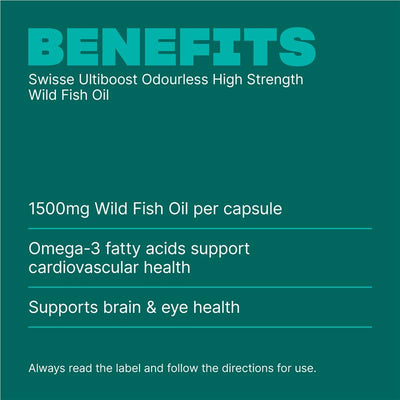 Swisse Ultiboost Odourless Wild Fish Oil 1500mg 400 Capsules