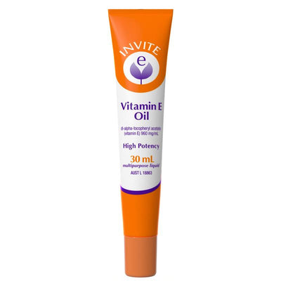 Invite E Vitamin E Pure Oil - 30ml for Skin Health