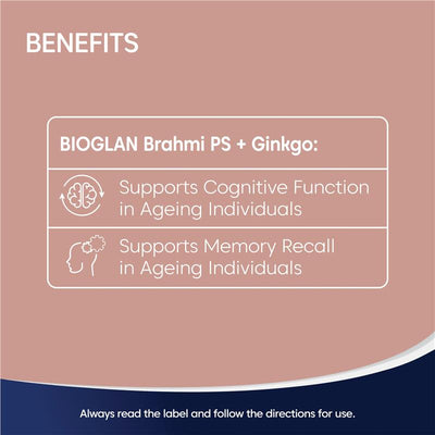 Bioglan Brahmi + PS + Ginkgo Focus 50 Capsules - Support Your Brain Health