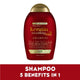 Ogx Frizz Free + Keratin Smoothing Oil Shampoo 385mL - 5 in 1 Benefits for Frizzy Hair – view 4 - Auzzistore