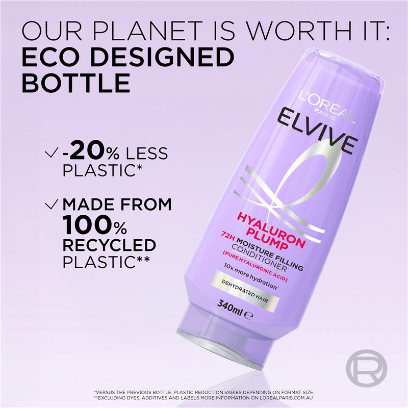 L'Oreal Elvive Hyaluron Plump Shampoo 340ml - Hydration & Revitalization