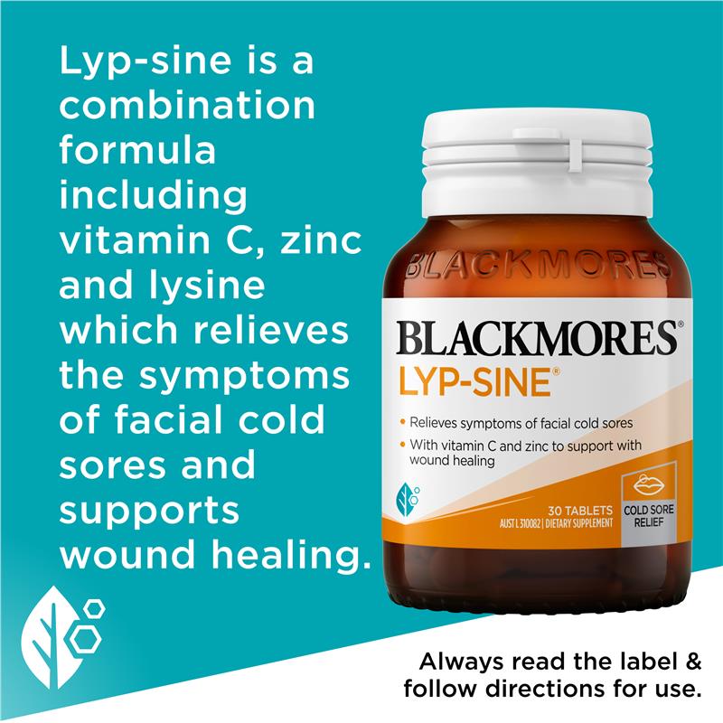 Blackmores Lysine Tablets 30 Count – Cold Sore Relief & Immune Support