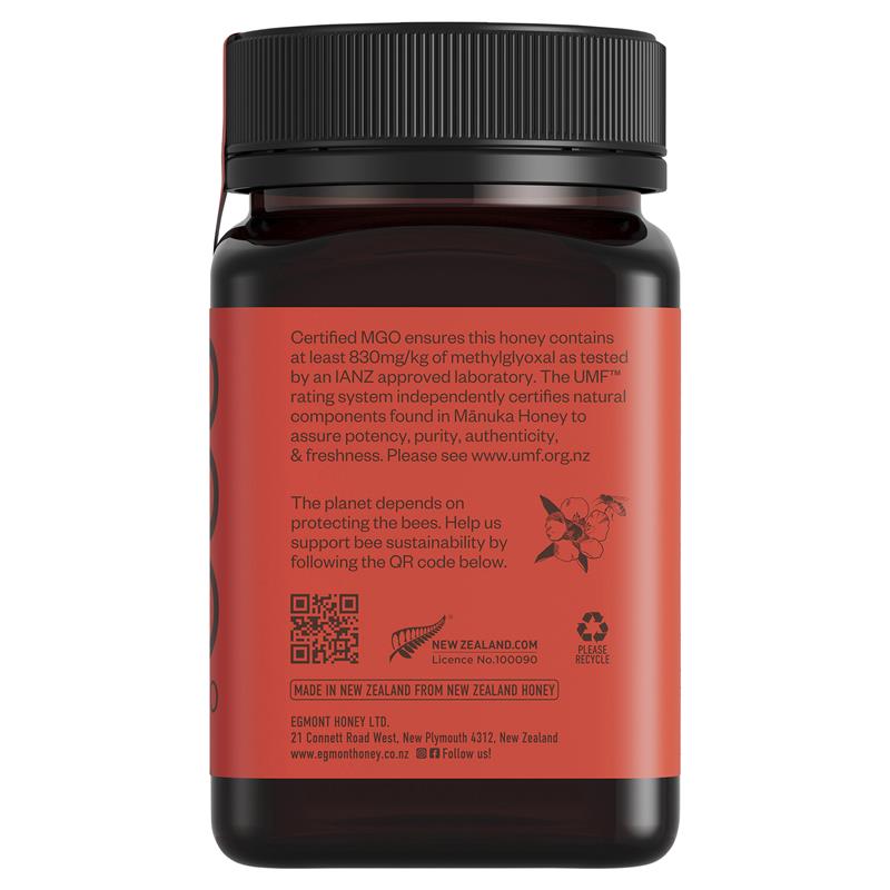 Egmont UMF 20+ Manuka Honey 500g – Raw, Non-GMO New Zealand MGO 830+