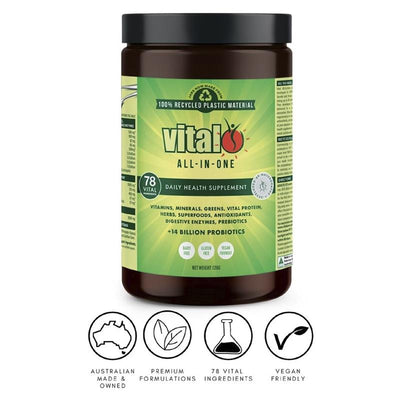 Vital All-In-One Nutrient Powder 600g – Organic Greens, Vitamins & Probiotics