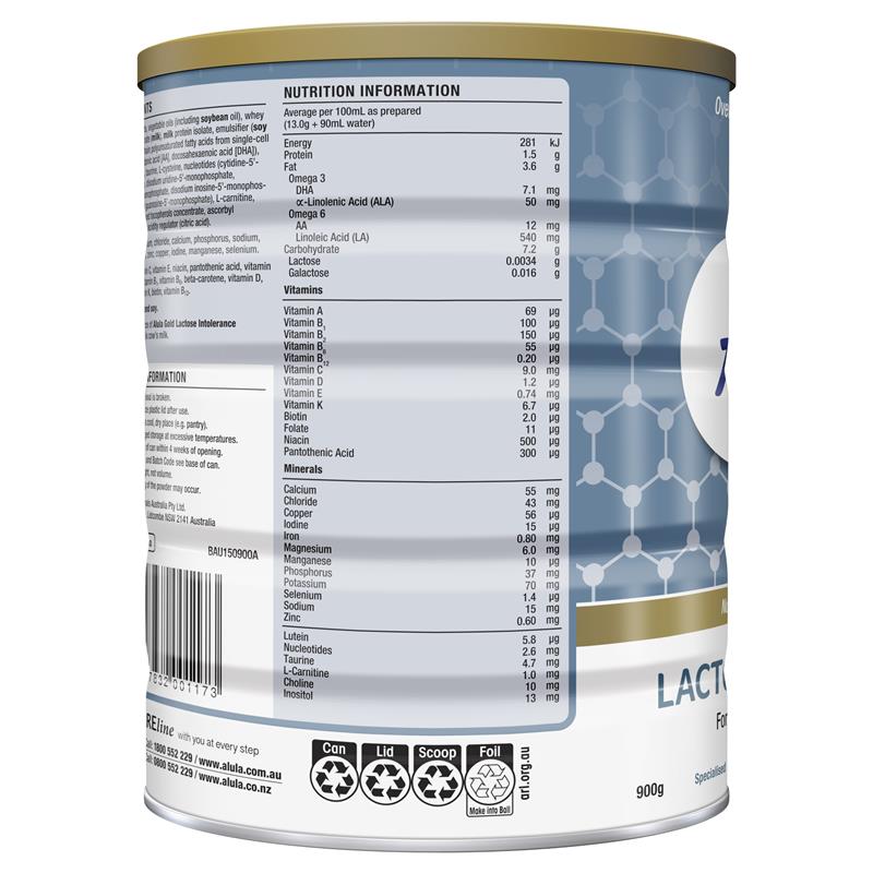 Alula Gold Lactose Intolerance Infant Formula 0-12 Months - 900g - Auzzi Store