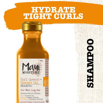 Maui Moisture Curl Quench + Hydrating Coconut Oil Shampoo 385mL - For Curly Hair
