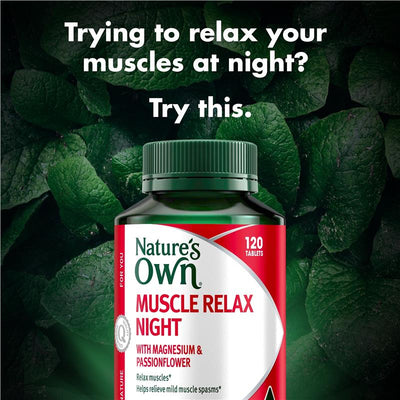 Nature's Own Muscle Relax Night with Magnesium & Passionflower 120 Tablets