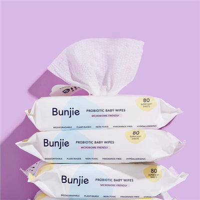Bunjie Probiotic Baby Wipes - 80 Pack
