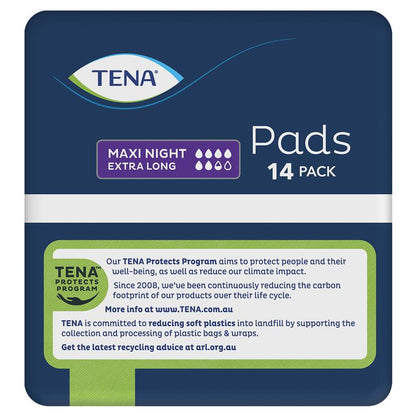 TENA Maxi Night Pads 14-Pads– Extra Absorbency & Lie Down Protection