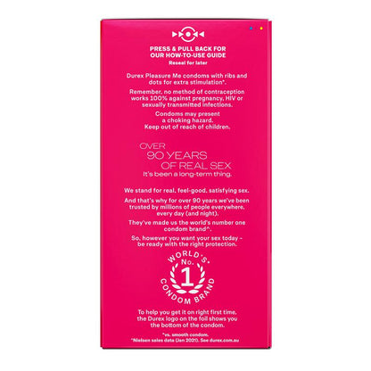 Durex Pleasure Me Ribbed Dotted Condoms 30 Pack