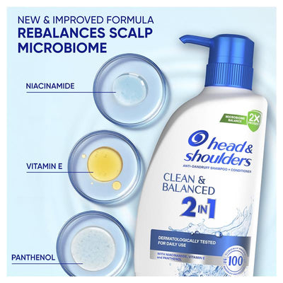 Head & Shoulders Clean & Balanced 2in1 Shampoo & Conditioner - 750ml