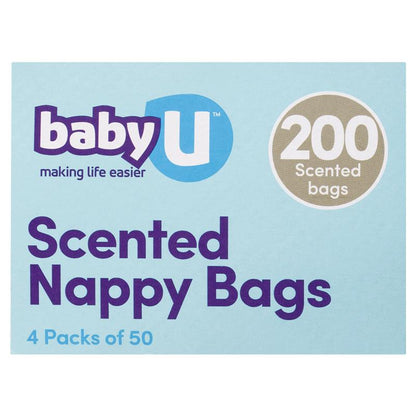 Baby U Scented Nappy Bags - 200 Pack for Convenient Disposal-Auzzi Store