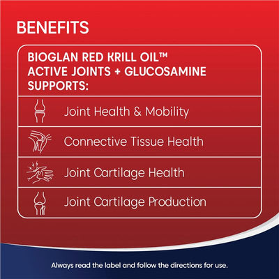 Bioglan Red Krill Oil with Glucosamine for Joint Health – 60 Capsules
