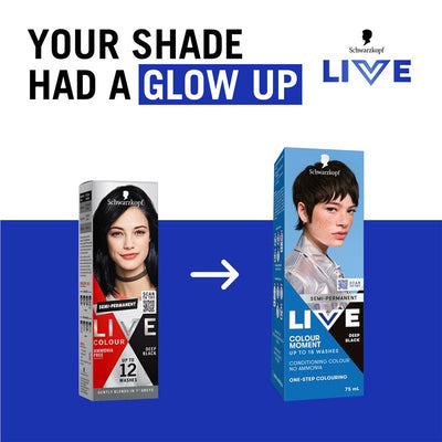 Schwarzkopf LIVE Colour Deep Black - Semi-Permanent Hair Color, 75ml