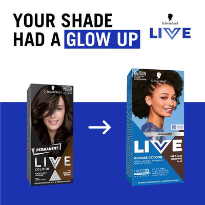 Schwarzkopf Live Colour Permanent Medium Brown Hair Dye - 50ml