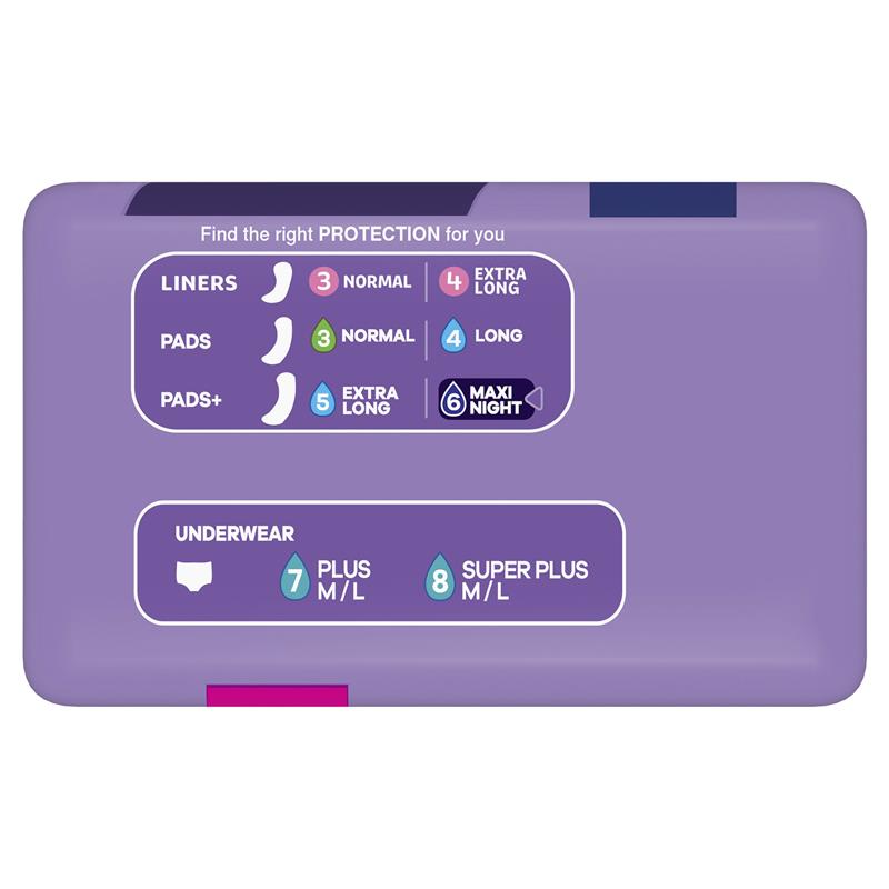 Always Discreet Maxi Night Level 6 Incontinence Pads, 6-Pads