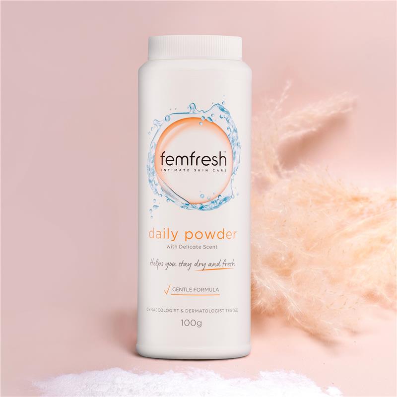 Femfresh Talc-Free Intimate Powder 100g – Corn Starch, Gentle Formula