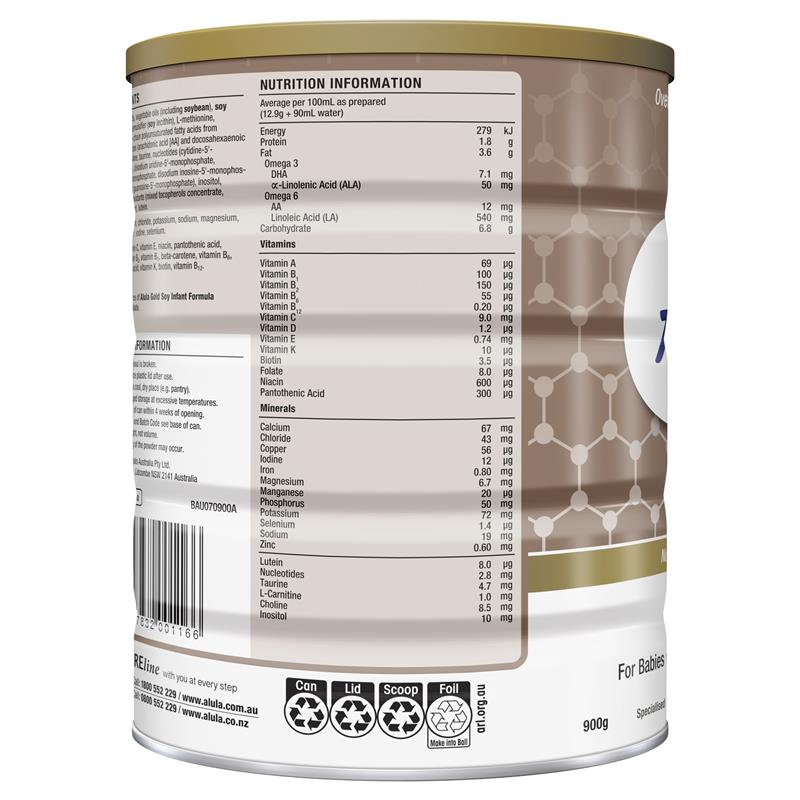 Alula Gold Soy Infant Formula 0-12 Months - 900g - Auzzi Store