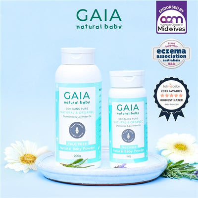 Gaia Natural Baby Powder - 200g Talc-Free Formula