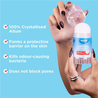 Dermal Therapy 120g Crystal Deodorant Stick – Aluminum-Free, Hypoallergenic