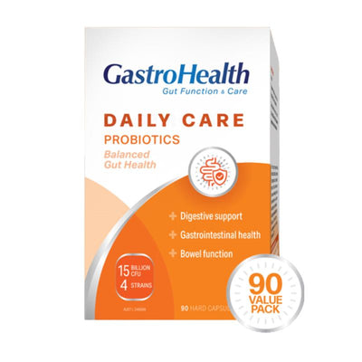 GastroHealth Probiotics 15 Billion CFU, 4 Strains, Prebiotic, 90 Caps