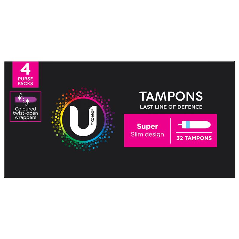 U by Kotex Super Slim Tampons 32-Tempons for Heavy Flow Protection