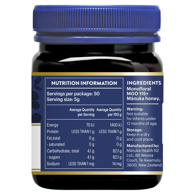 Manuka Health MGO115+ UMF6 Certified Manuka Honey 250g
