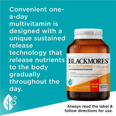Blackmores Multivitamins & Antioxidants Sustained Release, 180 Tablets