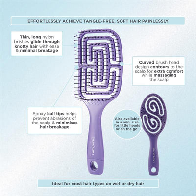 Lady Jayne Flexi Glide Detangling Brush - Large