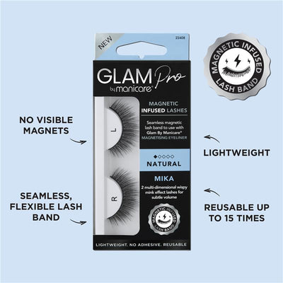 Glam By Manicare Pro Magnetic Infused Mika Lashes Natural