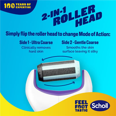 Scholl ExpertCare 2-in-1 Electric Foot File – Hard Skin Remover & Polisher