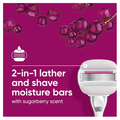 Gillette Venus Comfort Glide Sugarberry 5-Blade Razor Refills - 4 Blades