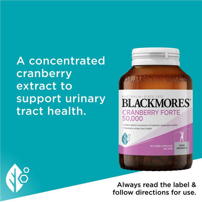 Blackmores Cranberry Forte 50000mg Urinary Tract Support Capsules - 90 Count