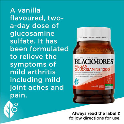 Blackmores Vegan Glucosamine 1000mg Joint Support, 200 Tablets