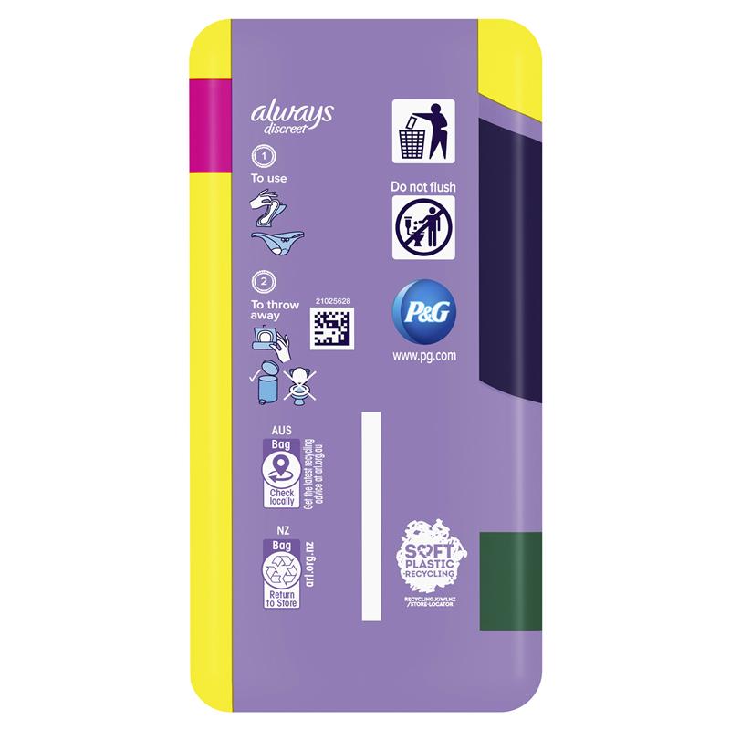 Always Discreet Normal Adult Incontinence Pads, 30 pads, RapidDry