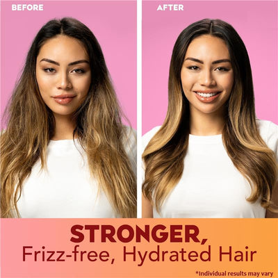 Ogx Frizz Free + Keratin Smoothing Oil Shampoo 385mL - 5 in 1 Benefits for Frizzy Hair