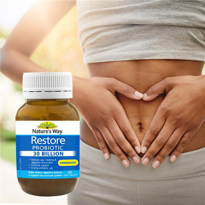 Nature's Way Restore Probiotic 30 Billion - 30 Capsules for Digestive Balance