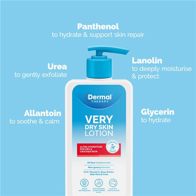 Dermal Therapy Very Dry Skin Lotion 500ml - 24-Hour Moisture Lock