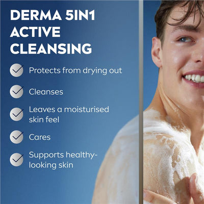 NIVEA Men Deep Clean Shower Gel 500ml – Natural Clay & Biodegradable