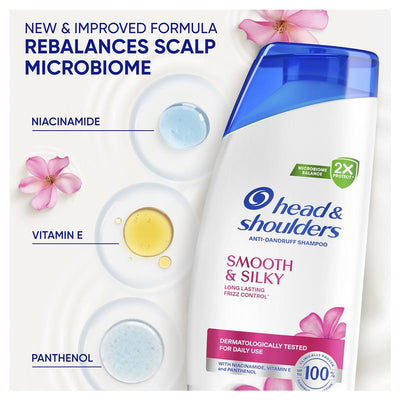 Head & Shoulders Smooth & Silky Anti-Dandruff Shampoo 400mL - For Beautiful, Flake-Free Hair