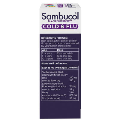 Sambucol Black Elderberry Cold & Flu Kids Liquid - 120mL