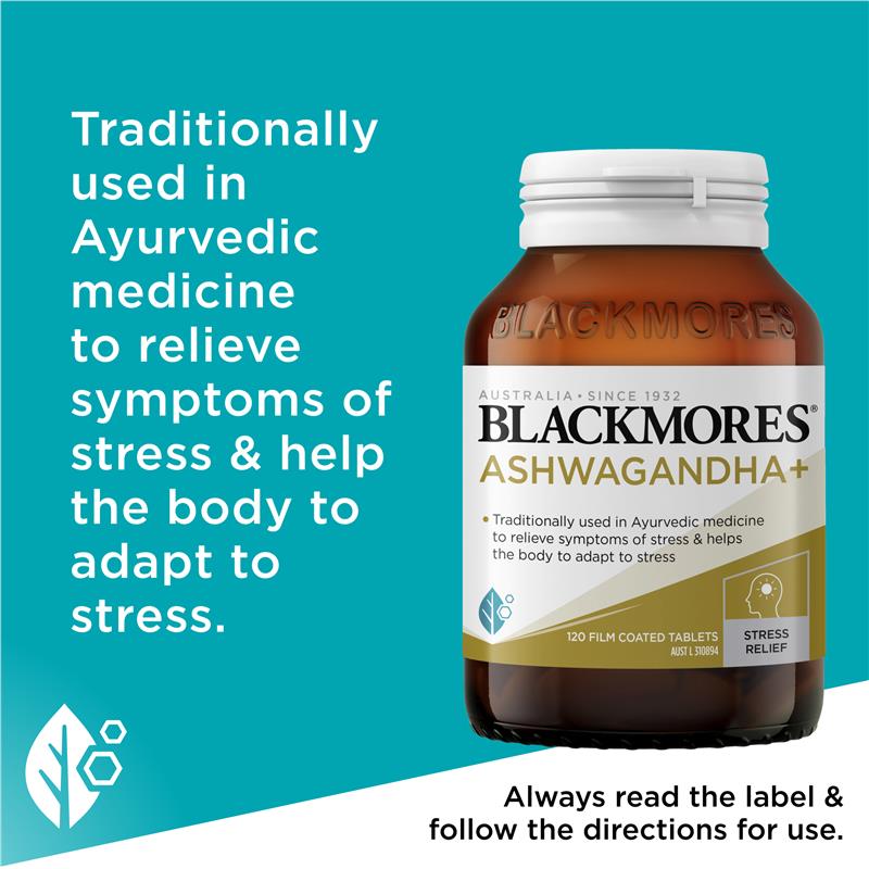 Blackmores Ashwagandha + - 60 Tablets for Stress Relief - Auzzi Store