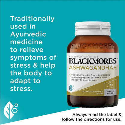 Blackmores Ashwagandha + - 60 Tablets for Stress Relief - Auzzi Store