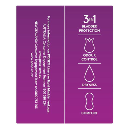 Poise Extra Light 3-in-1 Bladder Leak Liners - 30 Pads